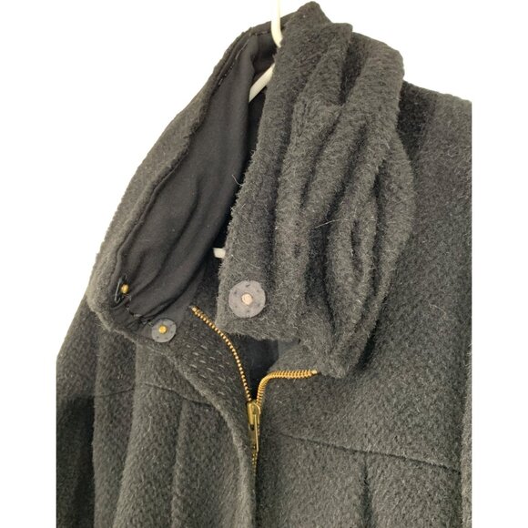 Diane Von Furstenberg Size 0 Alpaca Wool Blend Coat Funnel Neck Full Zip Fleece - Picture 2 of 11